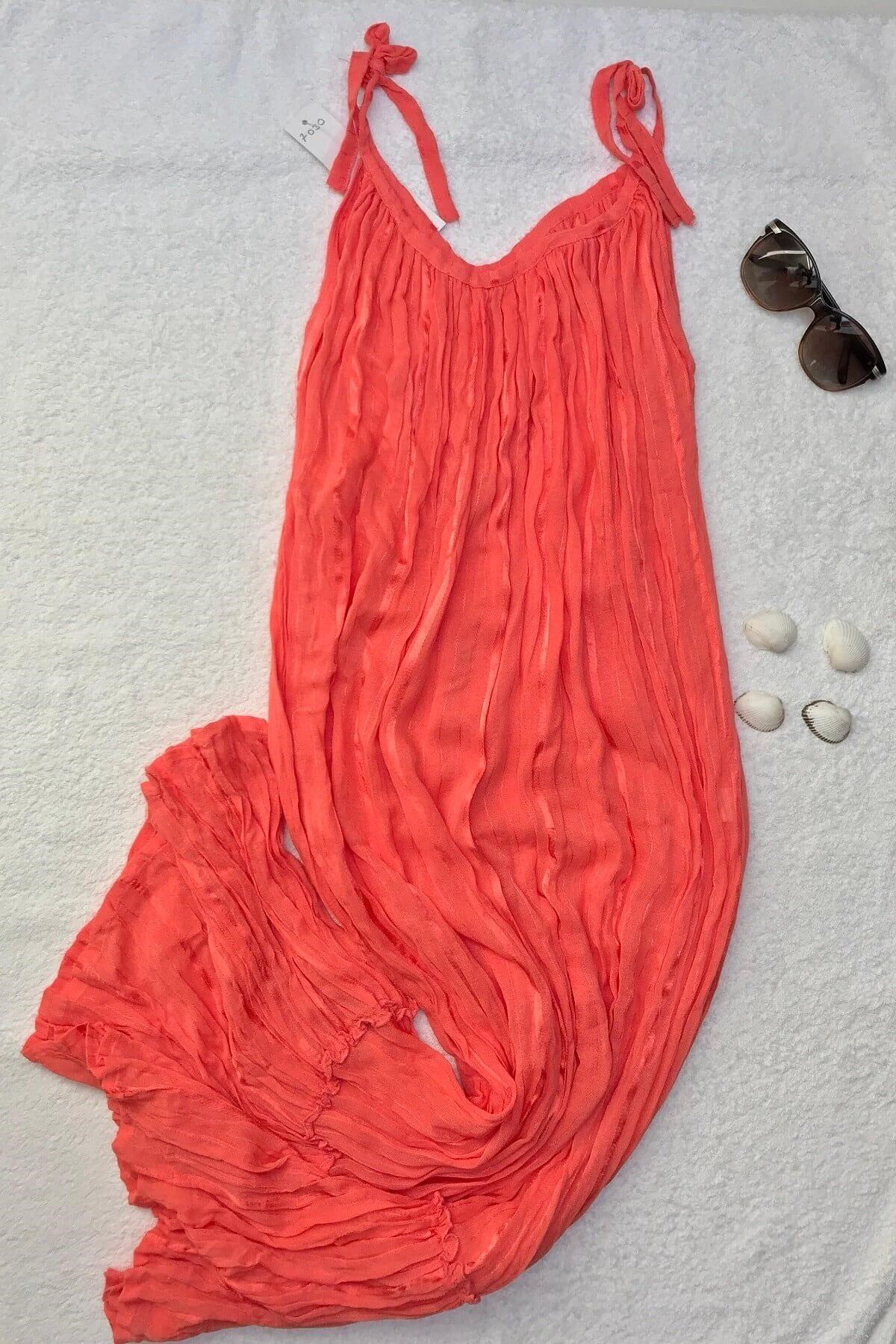 Maria Luisa 7020 Kadın Helen Bürümcük İnce Askılı Astarlı Elbise