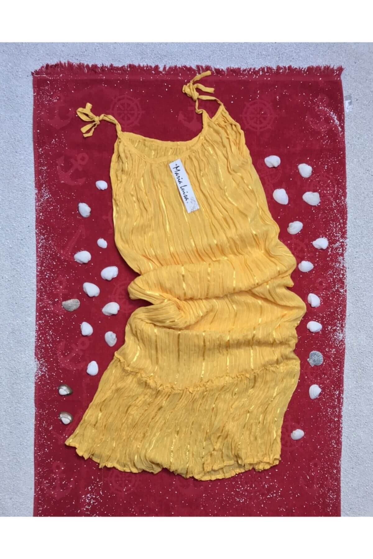 Maria Luisa 7020 Kadın Helen Bürümcük İnce Askılı Astarlı Elbise