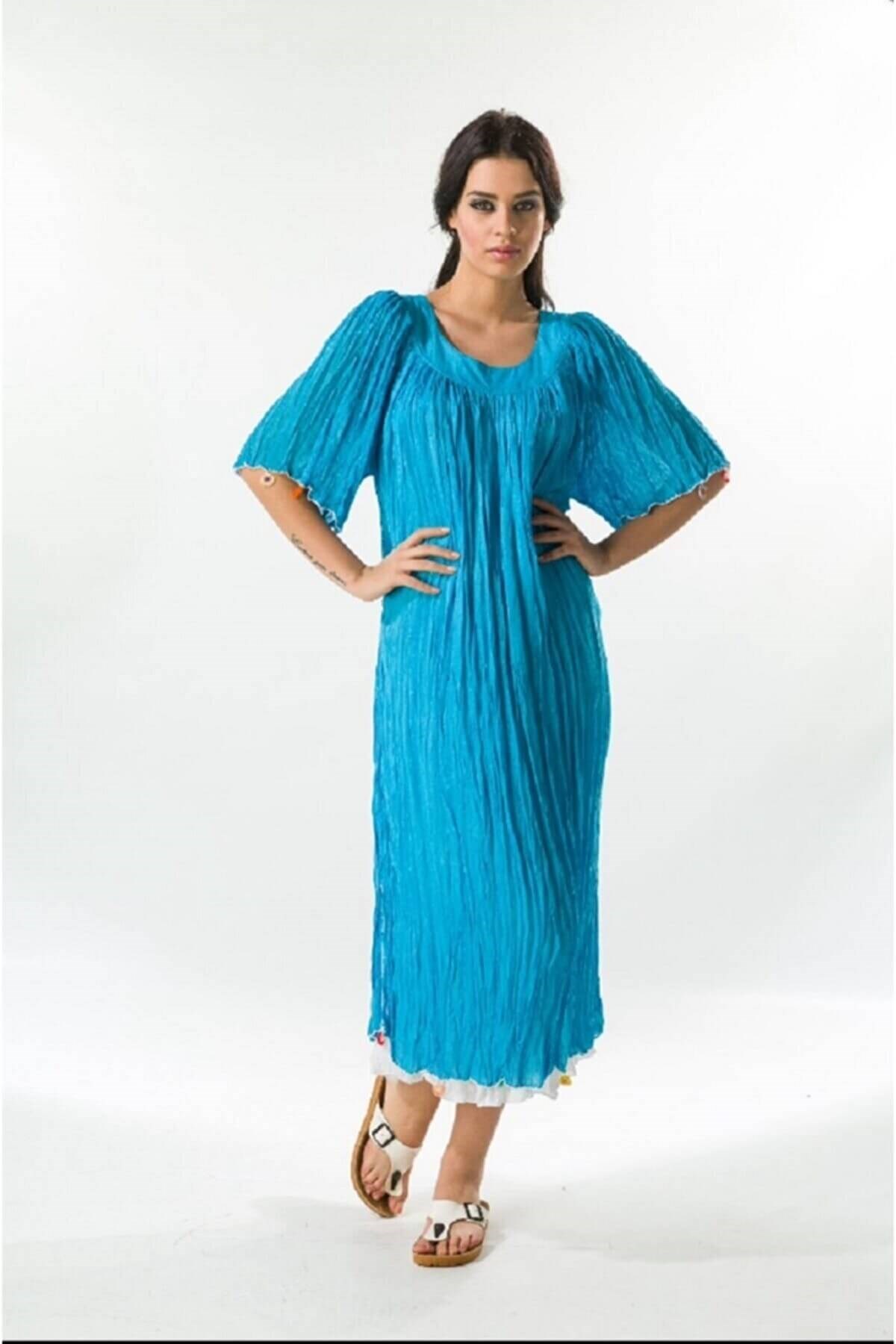 Maria Luisa 7400 Kadın Yarım Kol Etek Ucu Oyalı Bürümcük Elbise