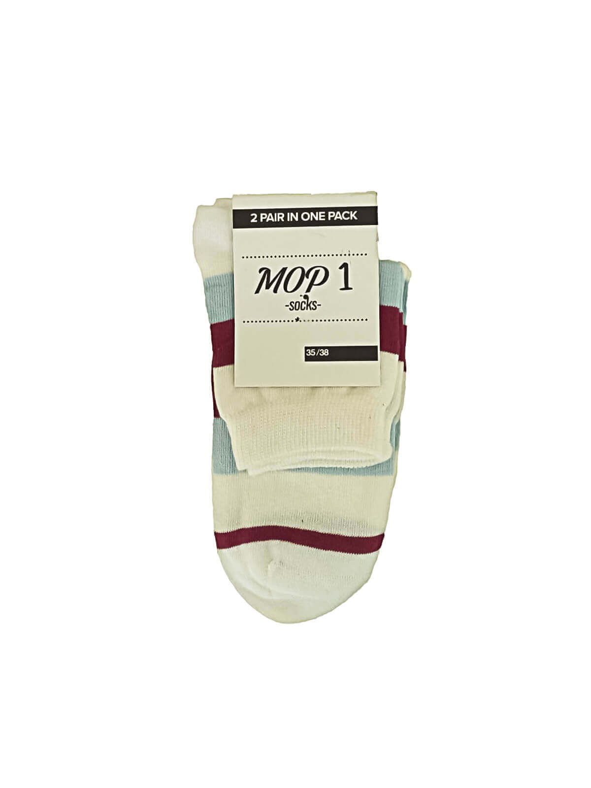 Mop 2'li Paket 35-38 Numara 4 Mevsim %95 Pamuk Unisex Soket Çorap