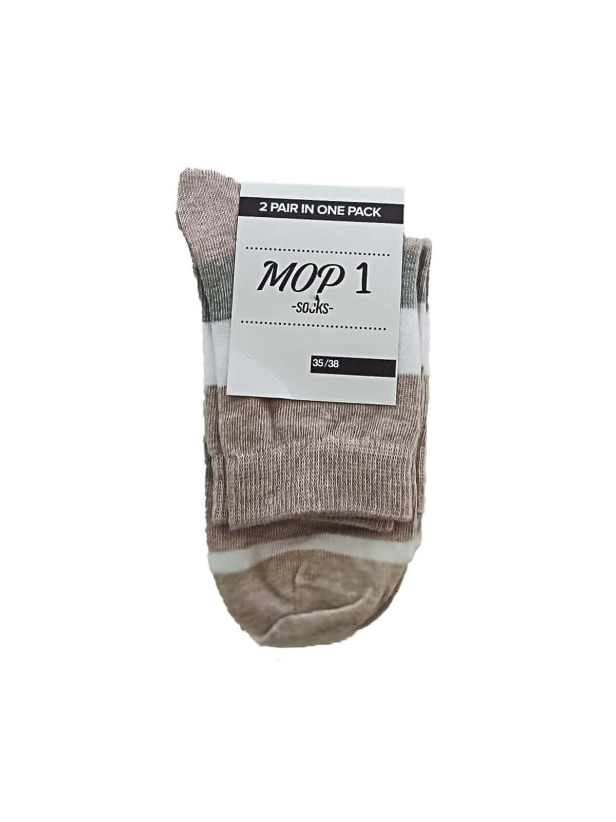 Mop 2'li Paket 35-38 Numara 4 Mevsim %95 Pamuk Unisex Soket Çorap
