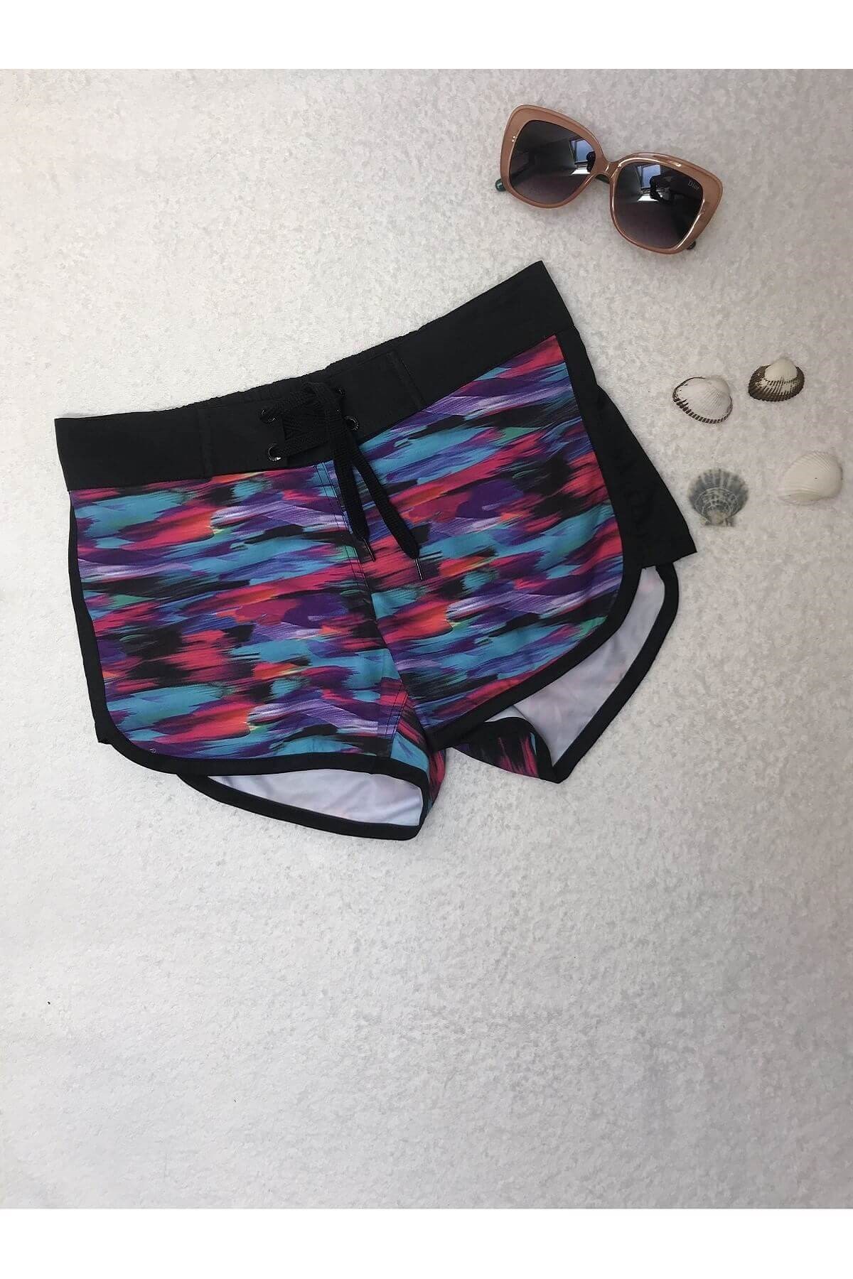 My Sea Kadın Renkli Kısa Deniz Şort Mayo