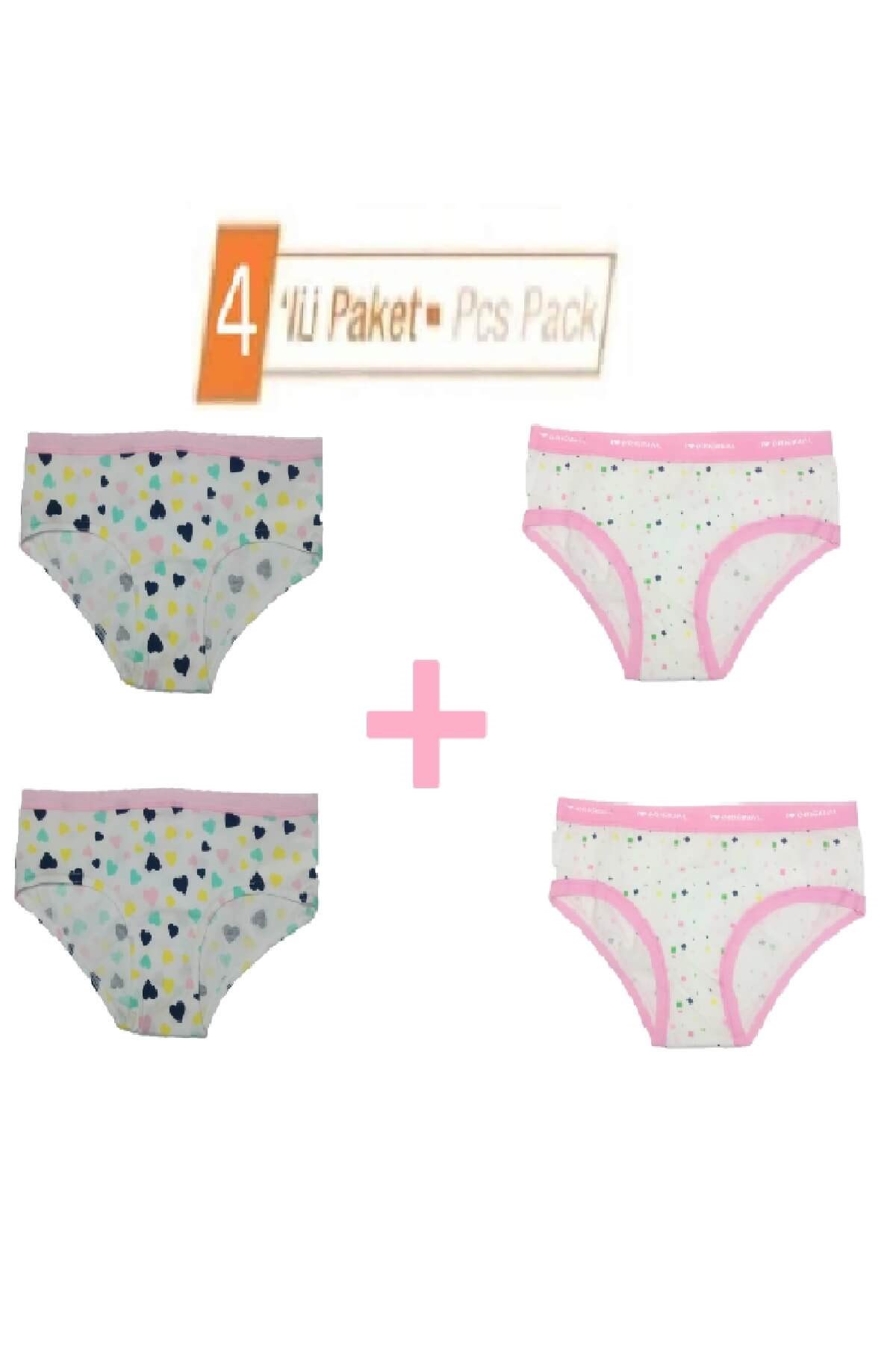 ORIGINAL MARINES Kız Çocuk %95 Pamuk 4'lü Paket Slip