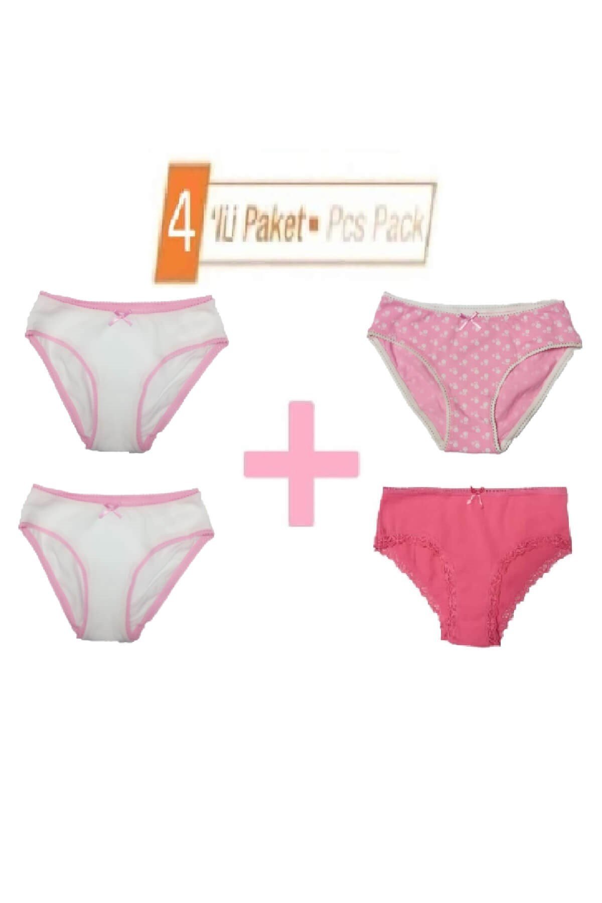 ORIGINAL MARINES Kız Çocuk %95 Pamuk 4'lü Paket Slip