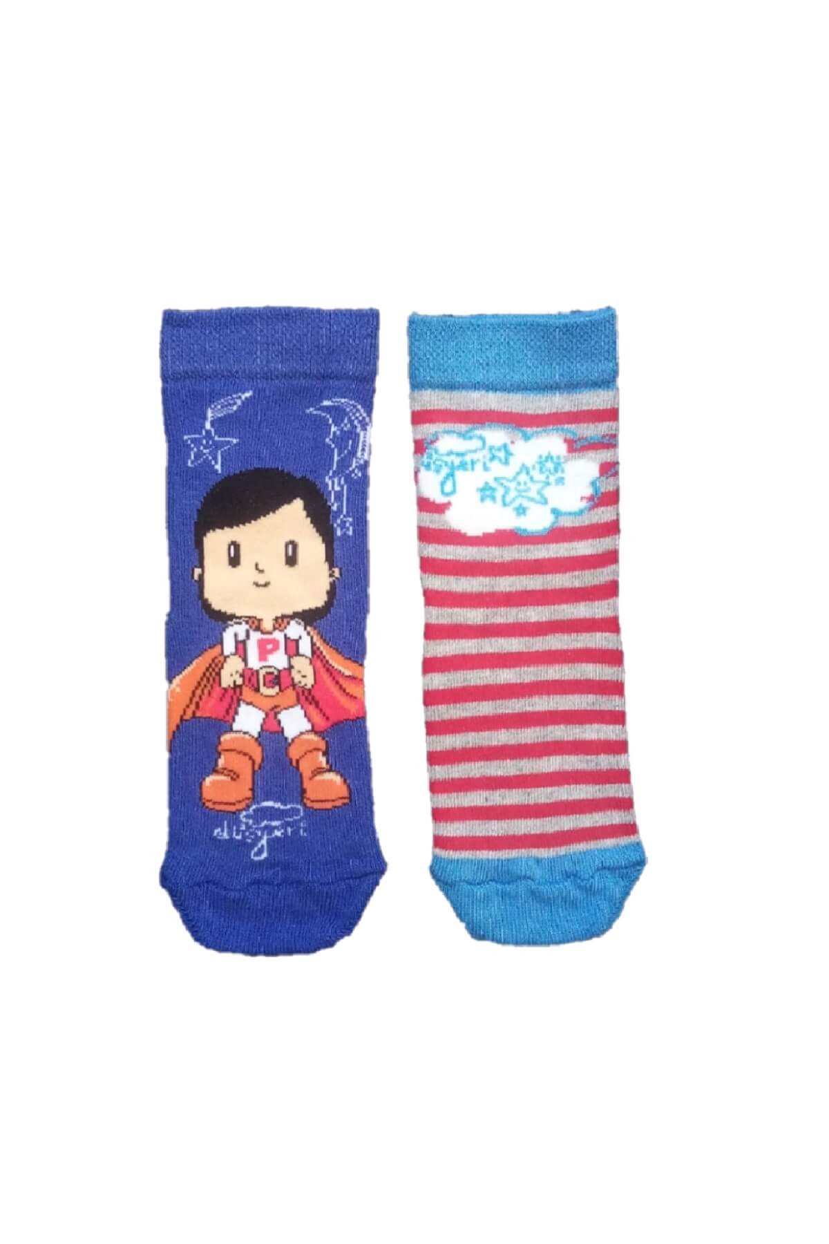 Pepee - Lisanslı Çizgi Film Karakter Baskılı 2'li Paket 4 Mevsim Soket Çorap