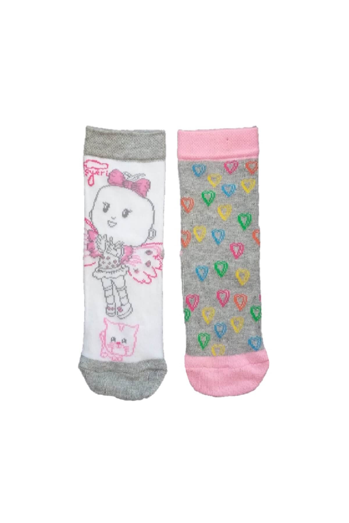 Pepee - Lisanslı Çizgi Film Karakter Baskılı 2'li Paket 4 Mevsim Soket Çorap