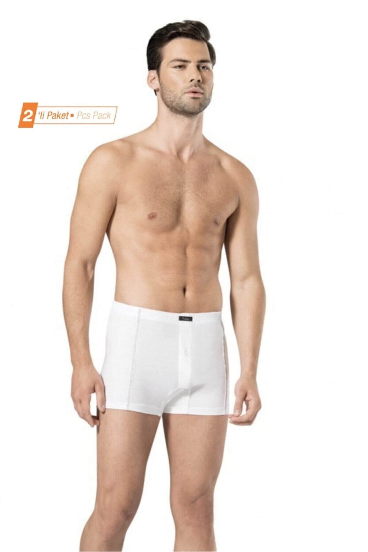 Pierre Cardin 2'li Paket %100 Pamuk Patlı Beyaz Boxer