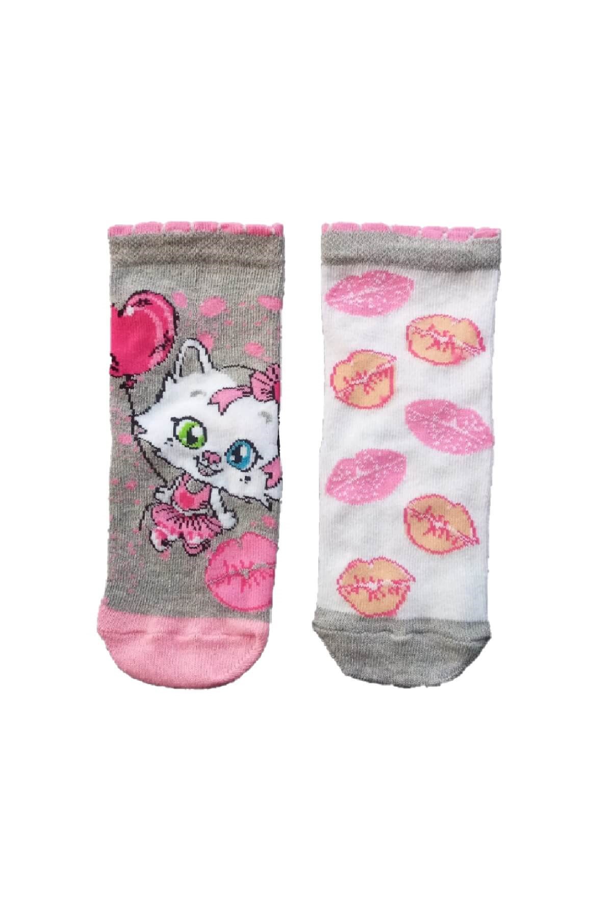 Pisi - Lisanslı Çizgi Film Karakter Baskılı 2'li Paket 4 Mevsim Soket Çorap