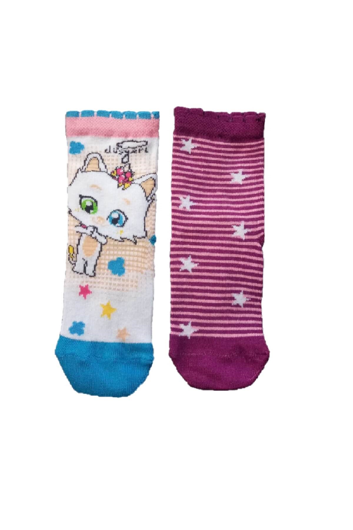 Pisi - Lisanslı Çizgi Film Karakter Baskılı 2'li Paket 4 Mevsim Soket Çorap