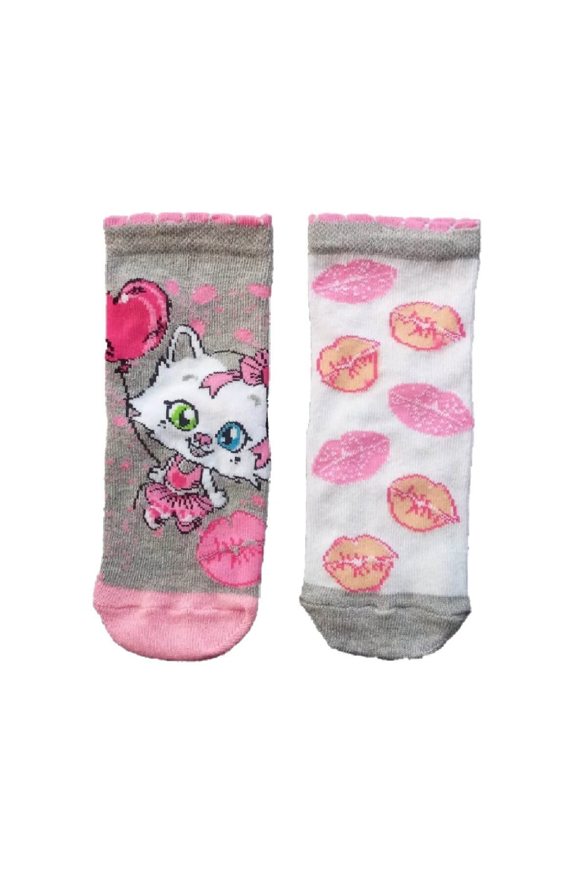 Pisi - Lisanslı Çizgi Film Karakter Baskılı 2'li Paket 4 Mevsim Soket Çorap