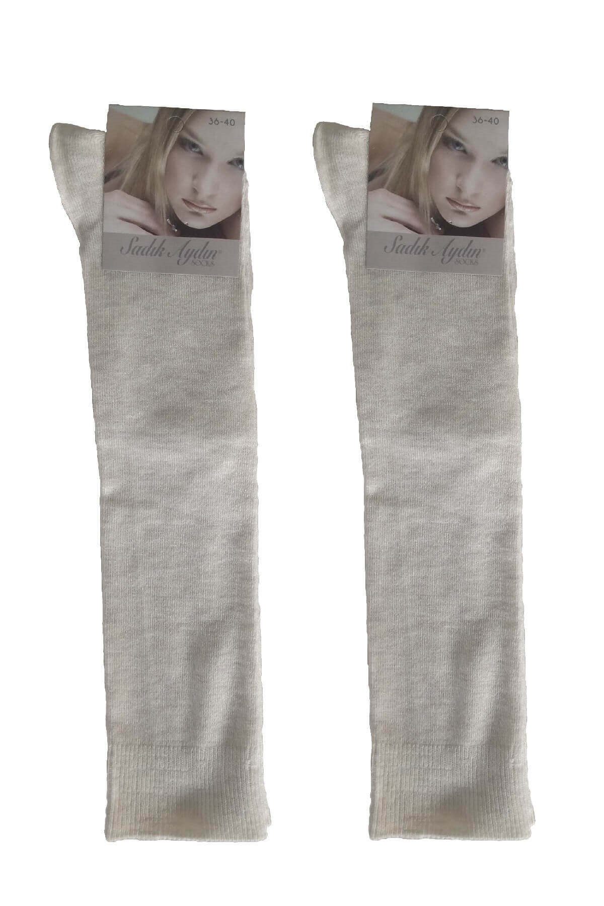 Sadık Aydın Kadın 2'li Paket %80 Pamuk Diz Altı Çorap