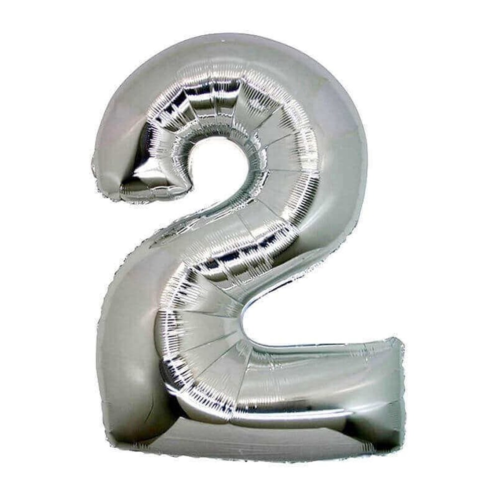 2 Rakam Folyo Balon Gümüş