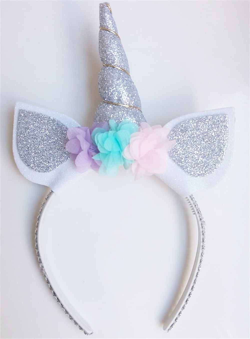 Simli Eva Unicorn Gümüş Taç