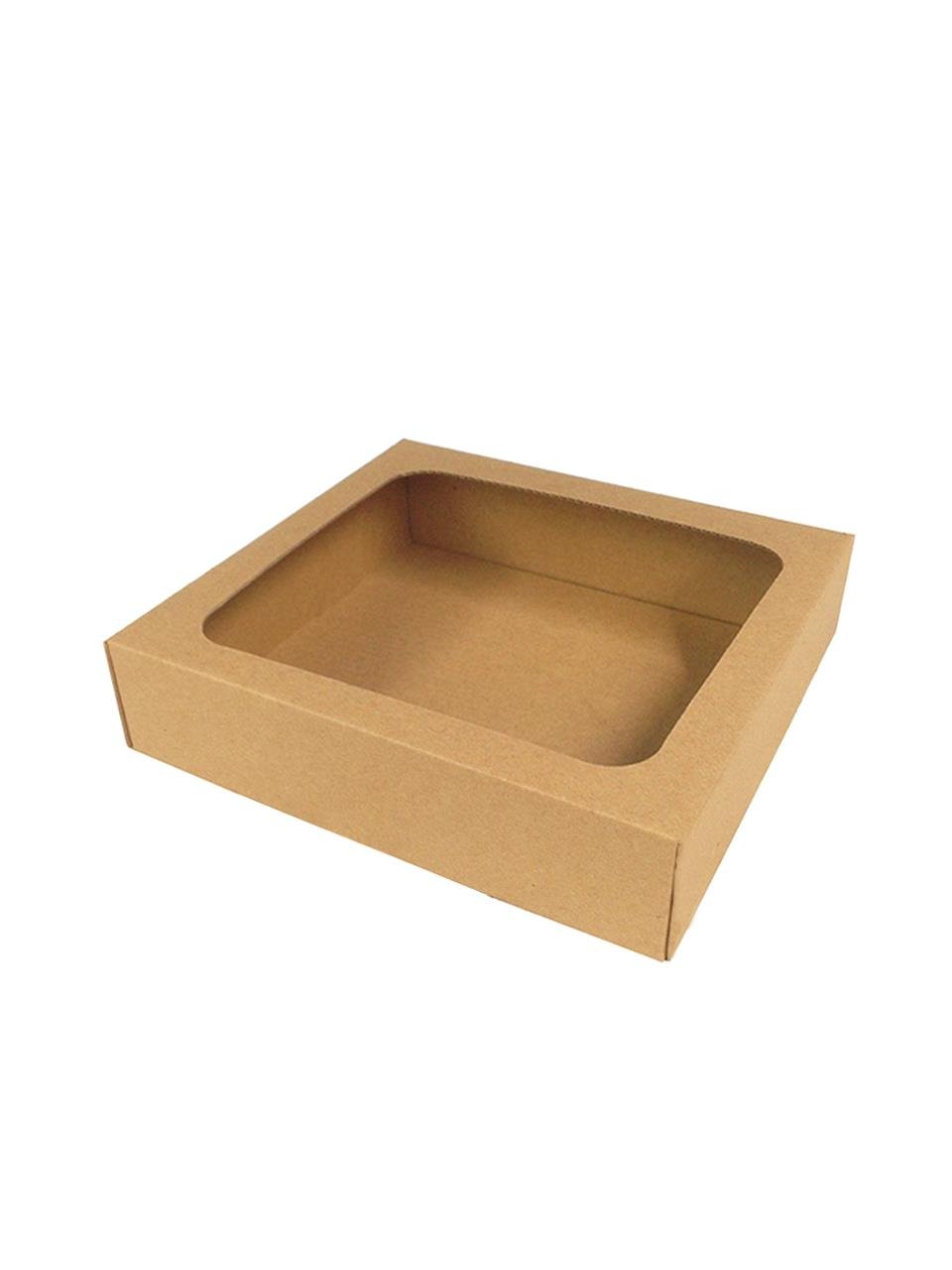 Asetat Pencereli Kraft Kutu Hediye Kutusu 32X32X6 Cm