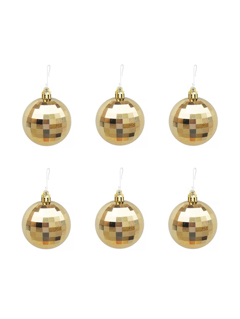 Yılbaşı Topları Disko Topu Görünümlü Çam Ağacı Süsleri Gold 5 cm 6'lı