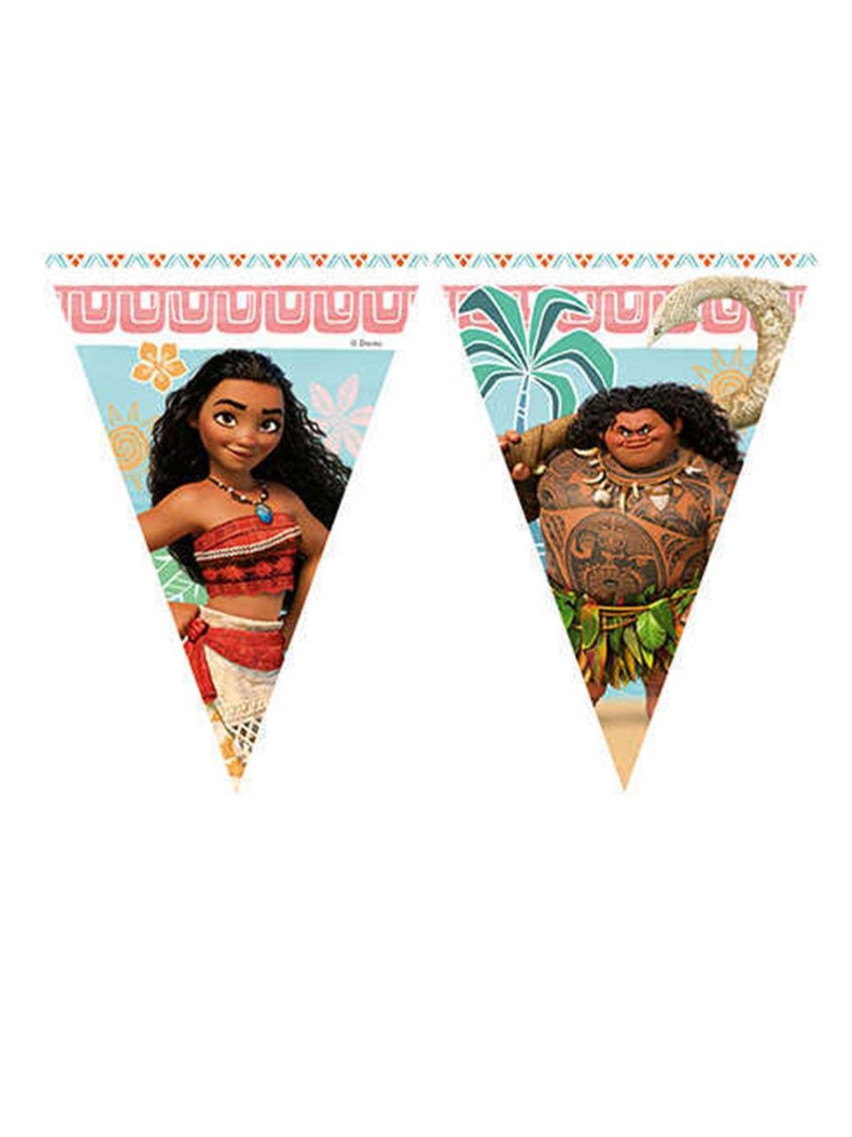 Moana Temalı Flama Bayrak Asılabilir Doğum Günü Parti Süsü