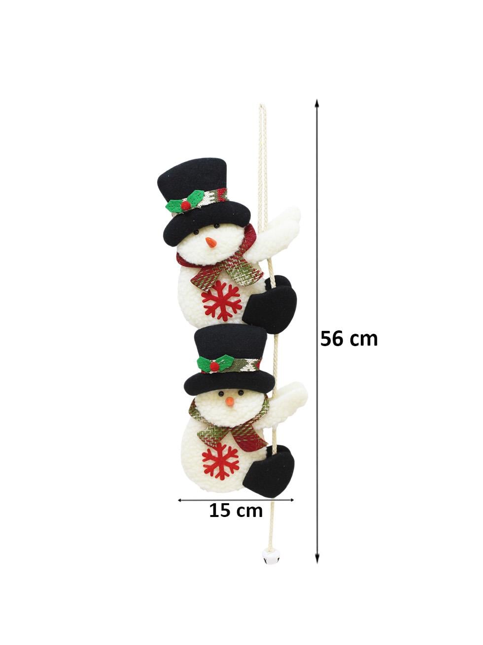 Yılbaşı Dekor Süsü İpe Tırmanan Kardan Adam Asılabilir Dekoratif Süs 56 cm 