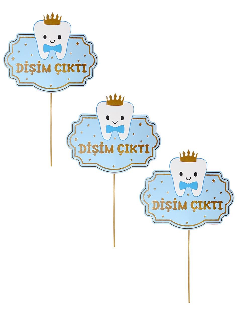 Diş Buğdayı Dişim Çıktı Yazılı Konuşma Balonu Mavi 5'li