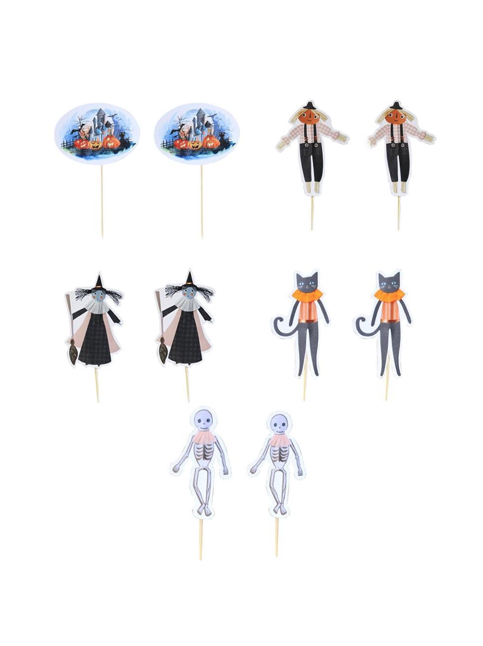 Halloween Kürdan Balkabağı Figürlü Cadılar Bayramı Cupcake Kürdanı 10'lu