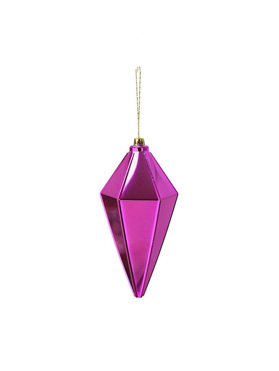 Yılbaşı Ağaç Süsü Sarkıt Kristal Şekilli Asılabilir Dekoratif Süs Pembe 20 cm