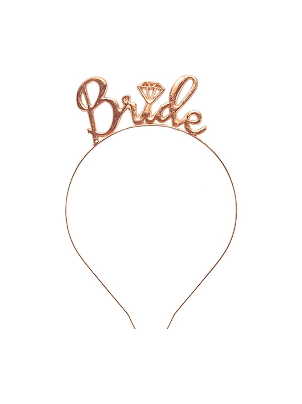 Bride Taç Bekarlığa Veda Parti Tacı Metal Rose Gold