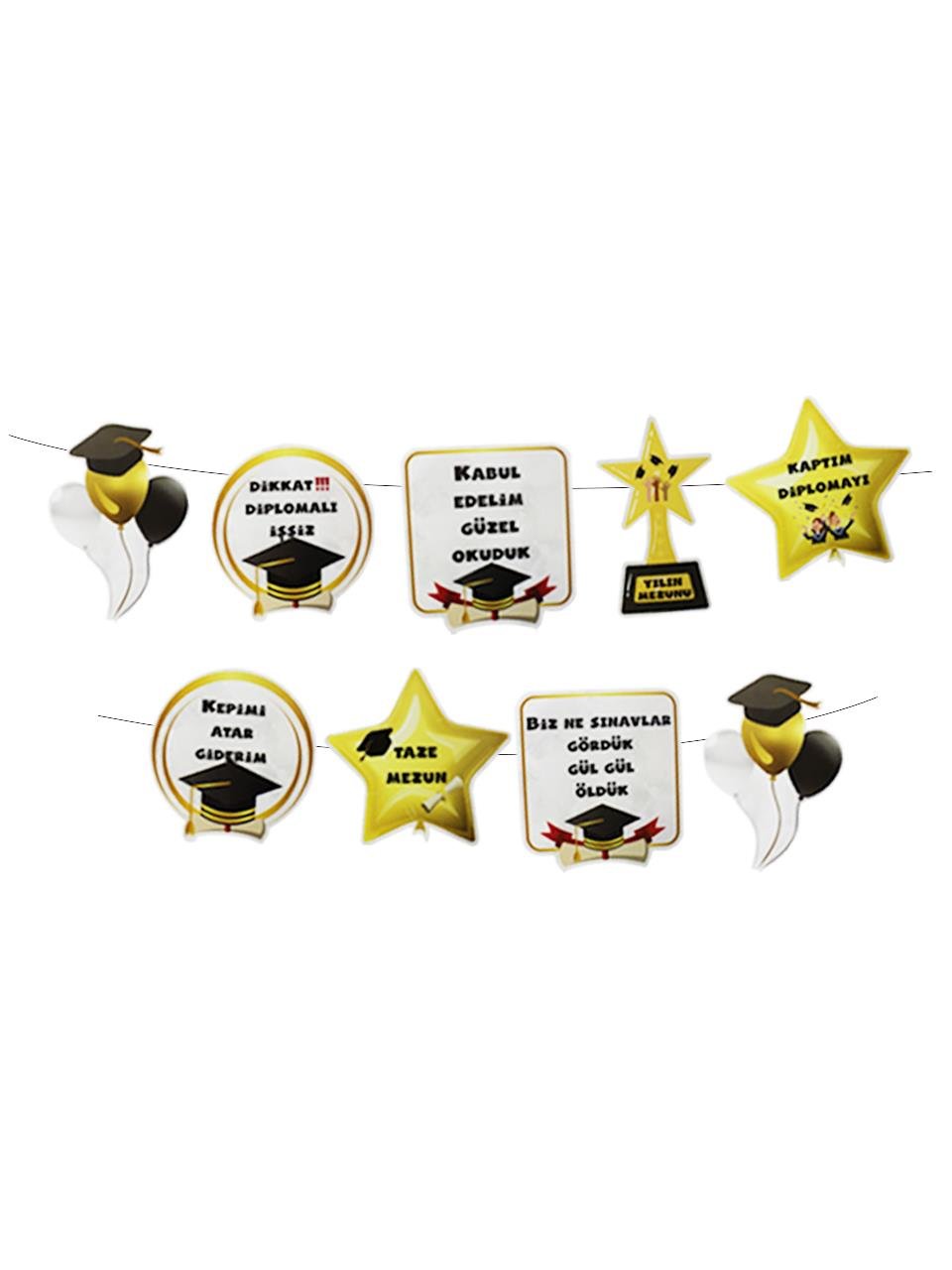 Mezuniyet Dekoratif Banner Asılabilir Süs