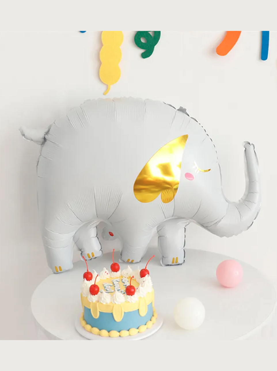 Beyaz Fil Folyo Balon Bebek Partisi Balonu 84 cm
