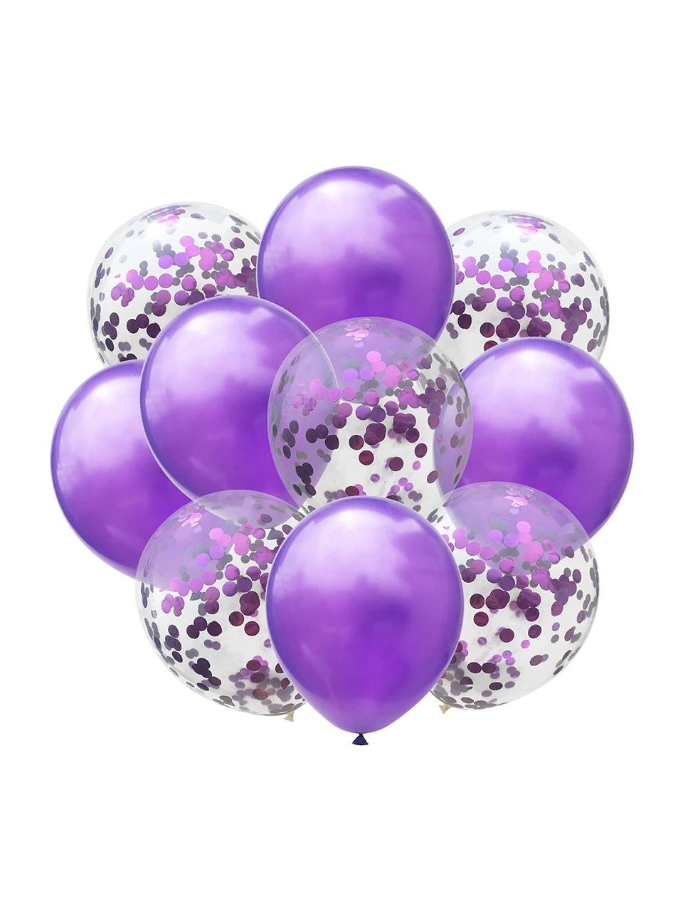 Balon Pulu Metalize Pul Konfeti Mor