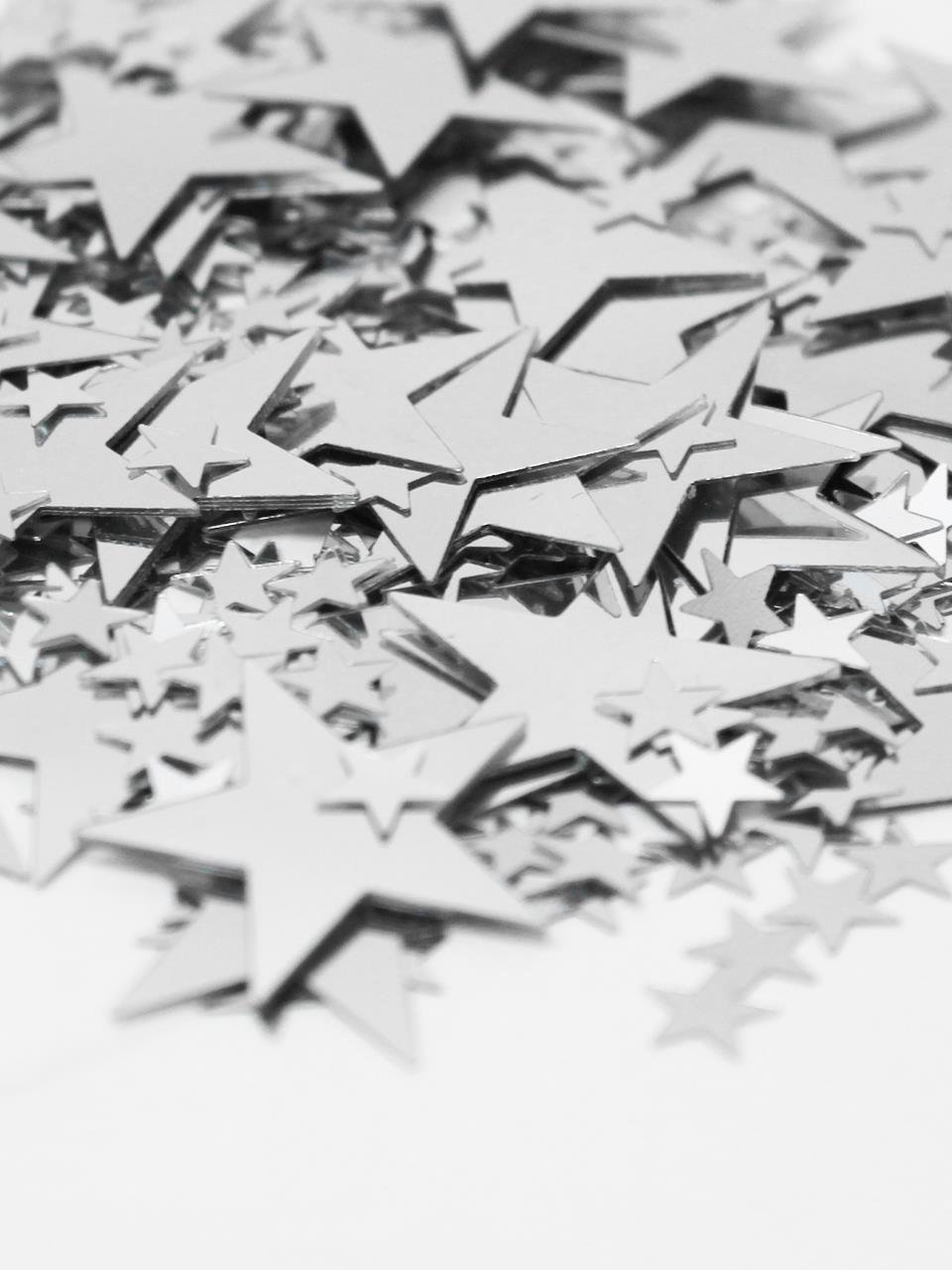 Metalize Yıldız Pul Konfeti Balon İçi Pulu Gümüş