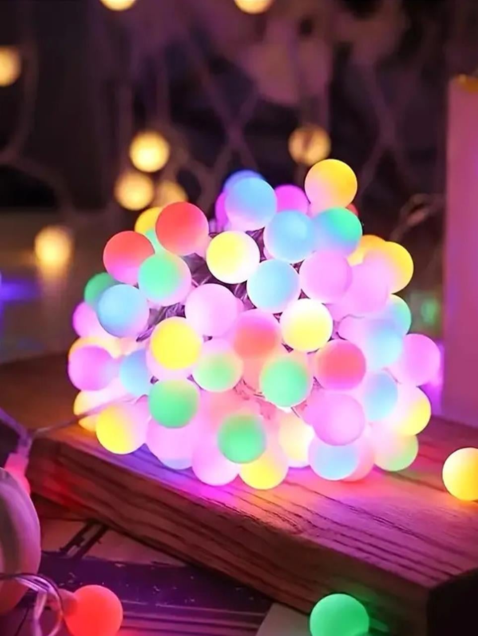 Top Led Işık Dekoratif Yılbaşı Aydınlatma Pilli Renkli 3 mt