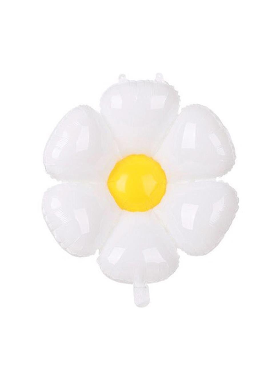 Papatya Folyo Balon Doğum Günü Parti Balonu Beyaz 110 cm