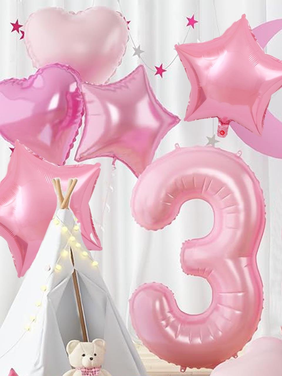 Yıldız Folyo Balon Doğum Günü Parti Balonu Pembe 18 inc- 45 cm