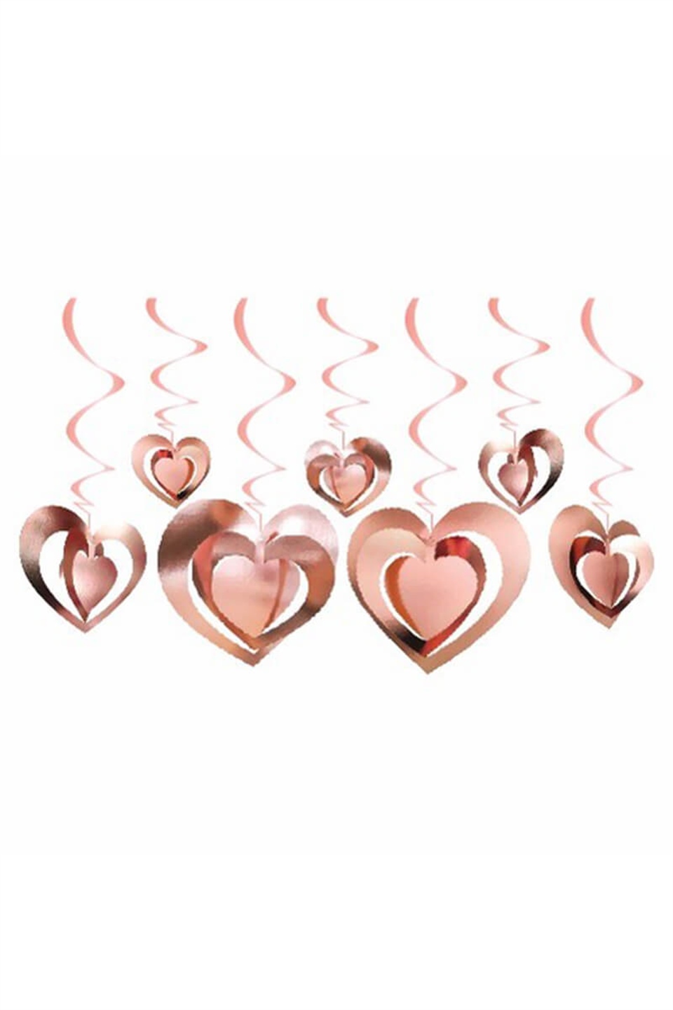 3D Asmalı Süs Kalpli Rose Gold