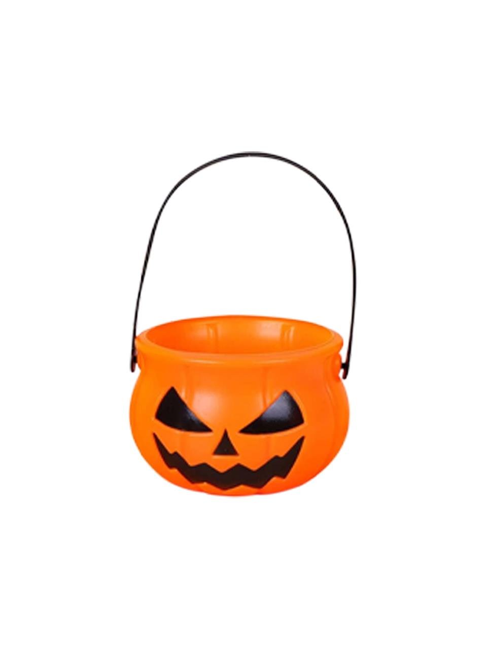 Cadılar Bayramı Balkabağı Şeker Kovası Halloween Parti Dekorasyonu 18 cm Turuncu