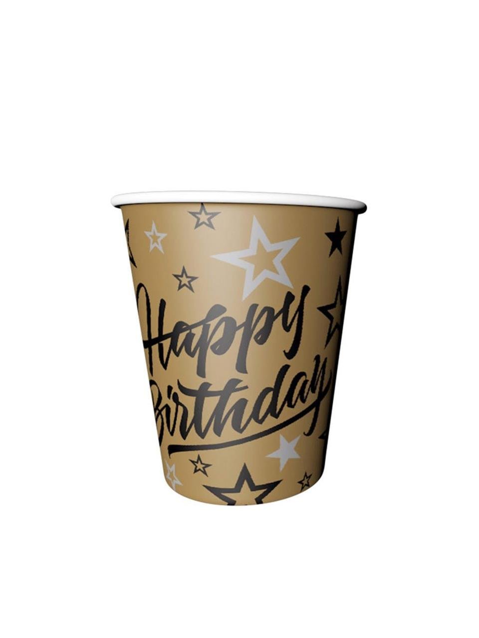 Golden Stras Happy Birthday Baskılı Altın Bardak