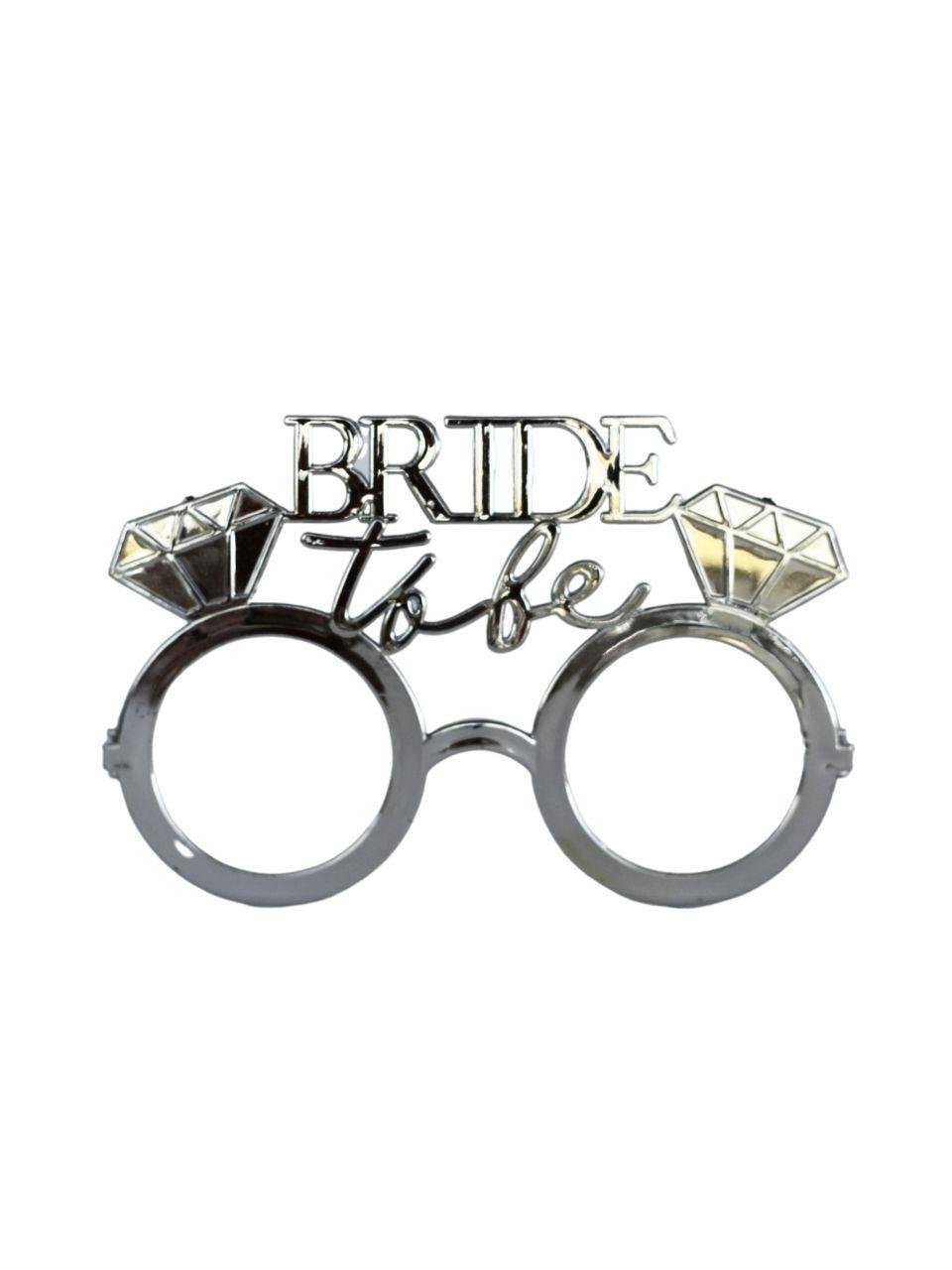 Bride to be Bekarlığa Veda Partisi Gözlüğü Tek Taşlı Bride Gözlük Gümüş