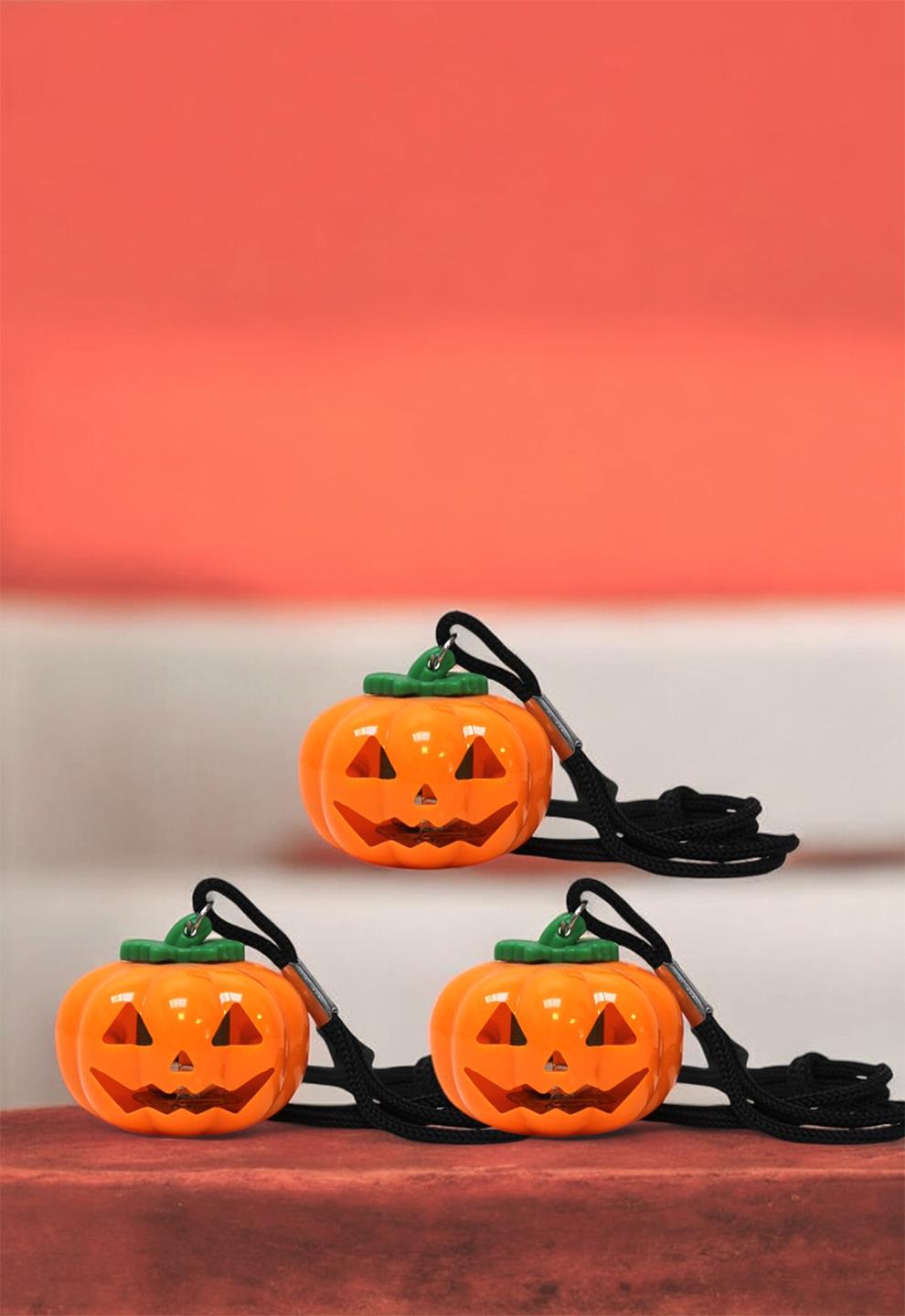 Cadılar Bayramı Balkabağı Işıklı Kolye Halloween Parti Aksesuarı 3'lü