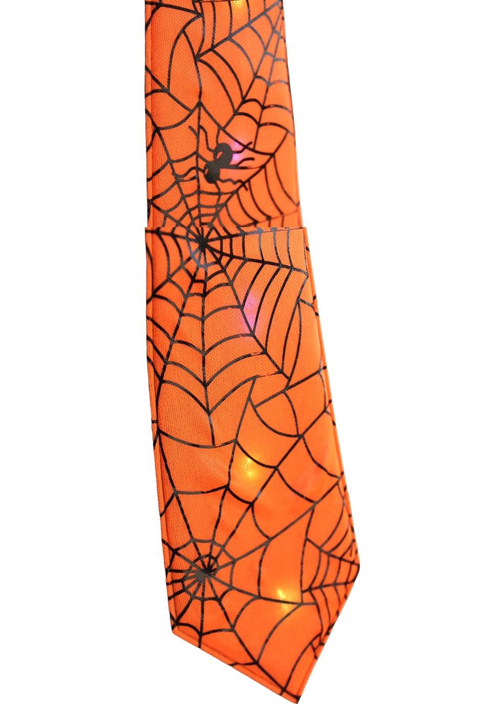 Cadılar Bayramı Işıklı Kravat Halloween Parti Aksesuarı Turuncu