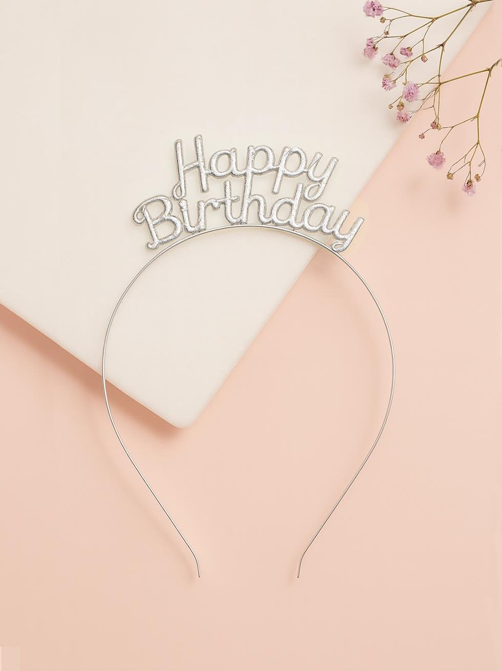 Metal Happy Birthday Taç Doğum Günü Tacı Gümüş