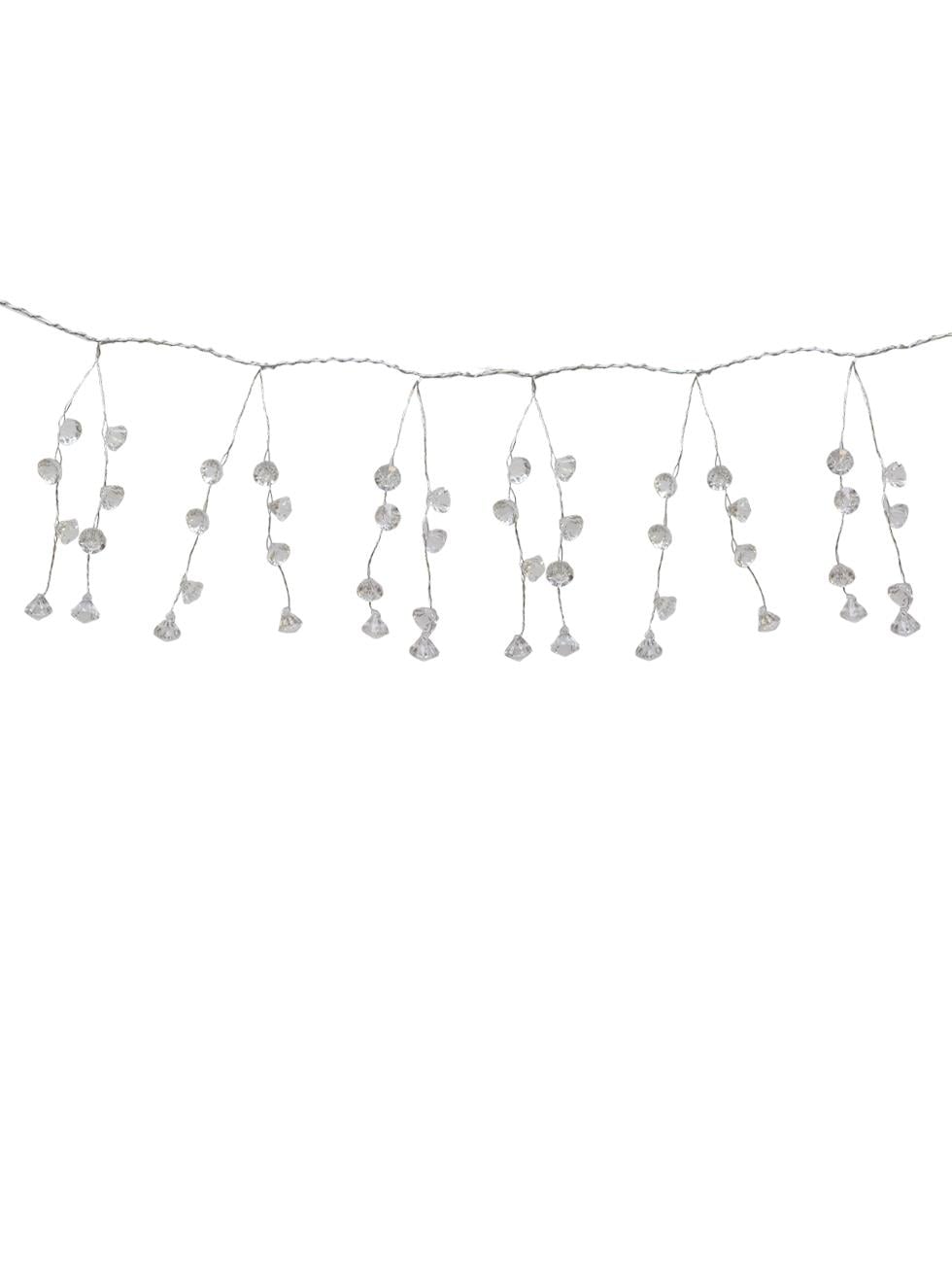 Yılbaşı Dekor Süsleri Lüks Kristal Işıltı Boncuklu Garland 110 cm