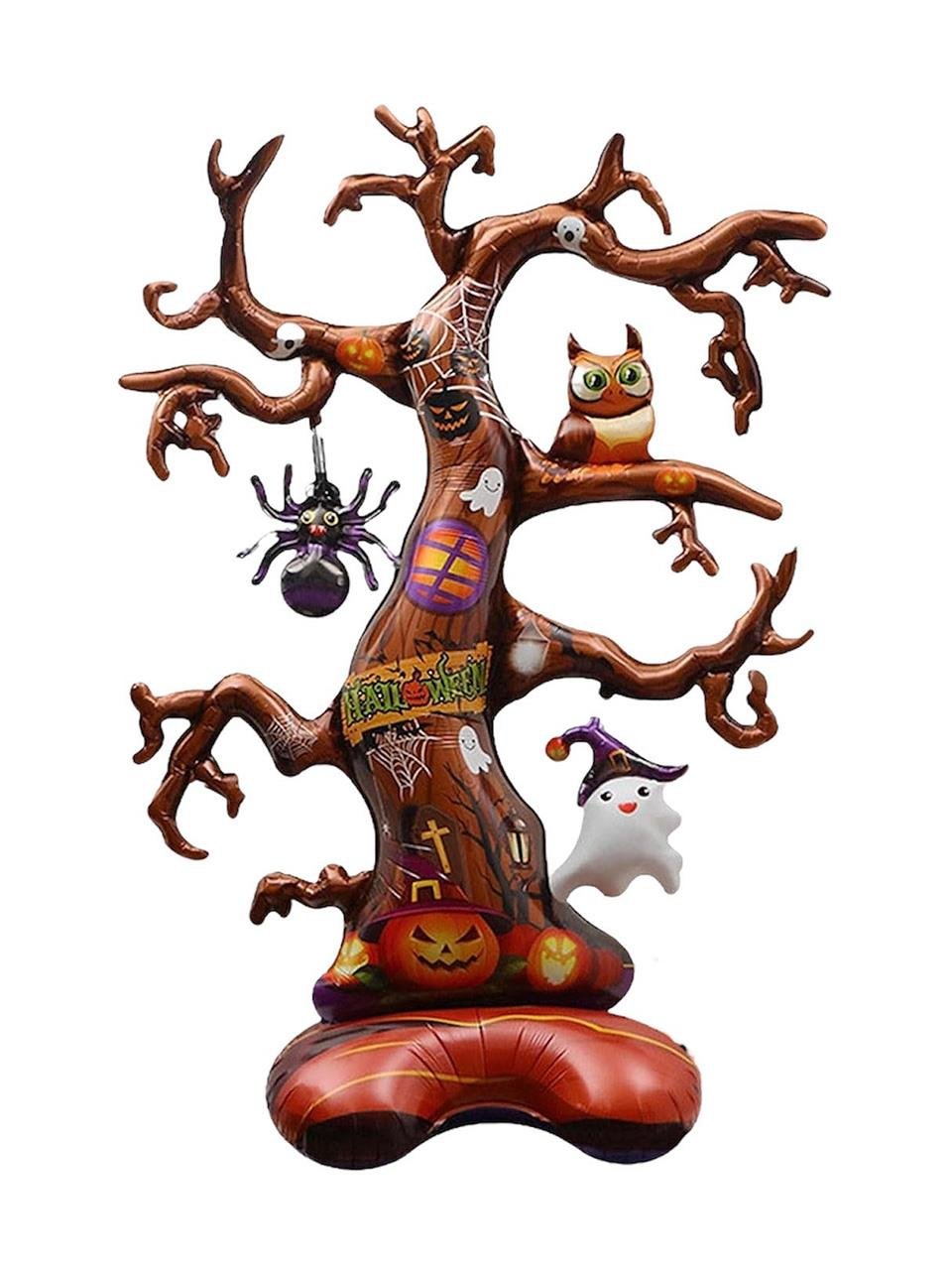 Halloween Figürlü Dallı Ağaç Folyo Balon Cadılar Bayramı Parti Balonu 132 cm