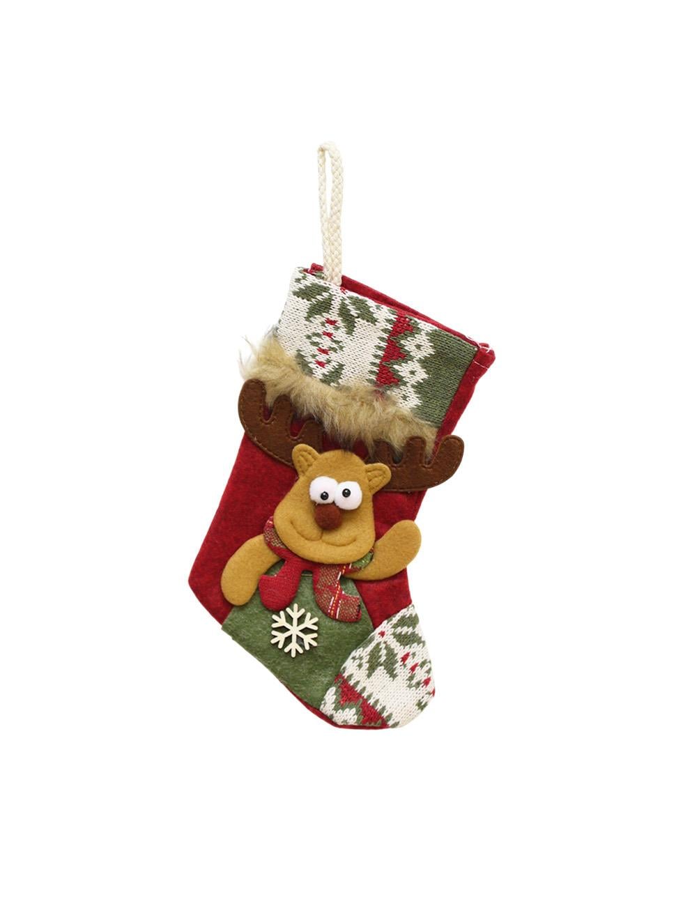 Yılbaşı Çorabı Geyik Figürlü Desenli Şömine Dekoru Hediyelik Çorap 22 cm