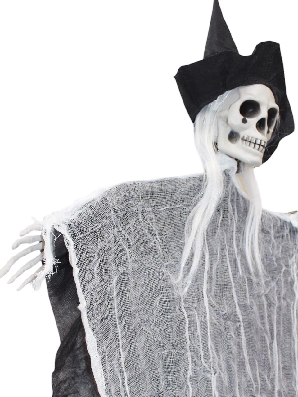 Cadılar Bayramı Şapkalı İskelet Asılabilir Halloween Parti Dekoru Siyah 