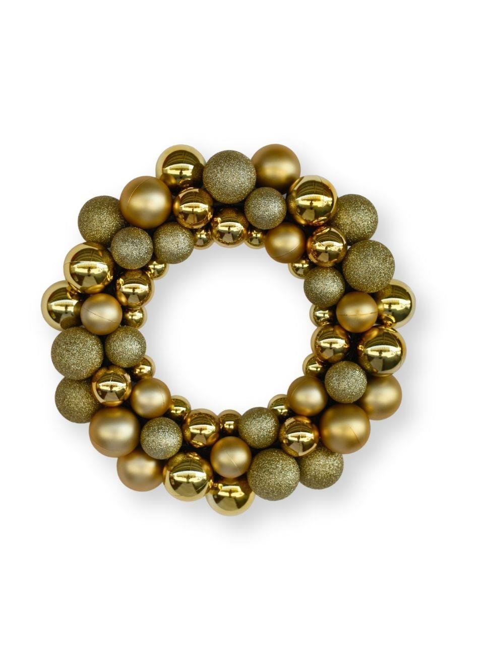 Yılbaşı Toplu Kapı Süsü Dekoratif Kapı Çelengi Altın Rengi 20 cm