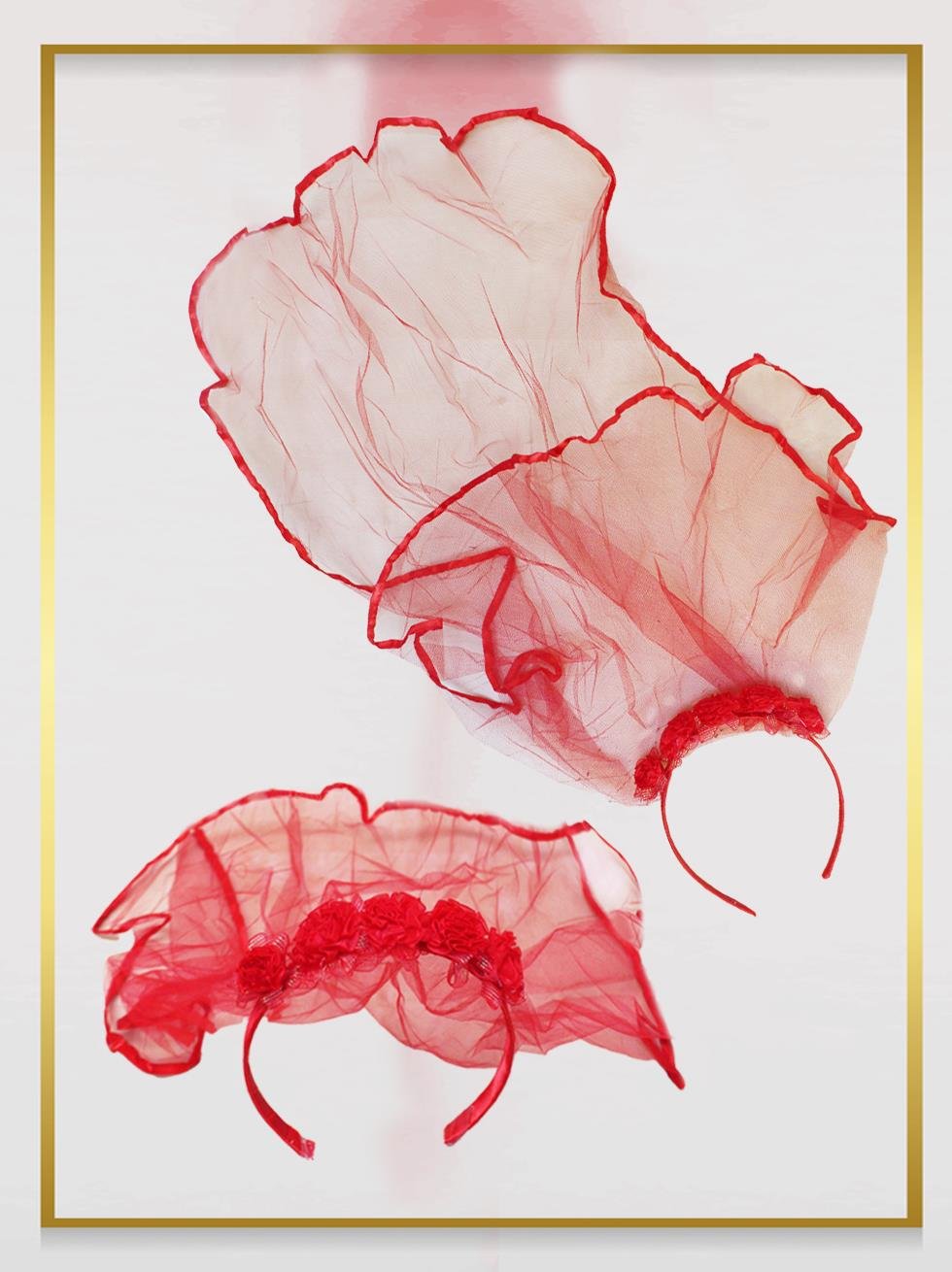 Kına Gecesi Duvaklı Taç Bekarlığa Veda Parti Tacı Kırmızı 6 Adet