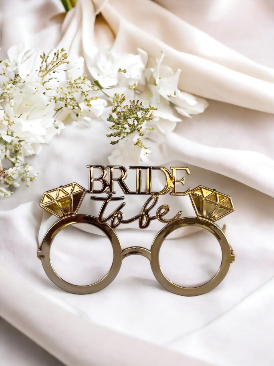 Bride to be Bekarlığa Veda Partisi Gözlüğü Tek Taşlı Bride Gözlük Bronz