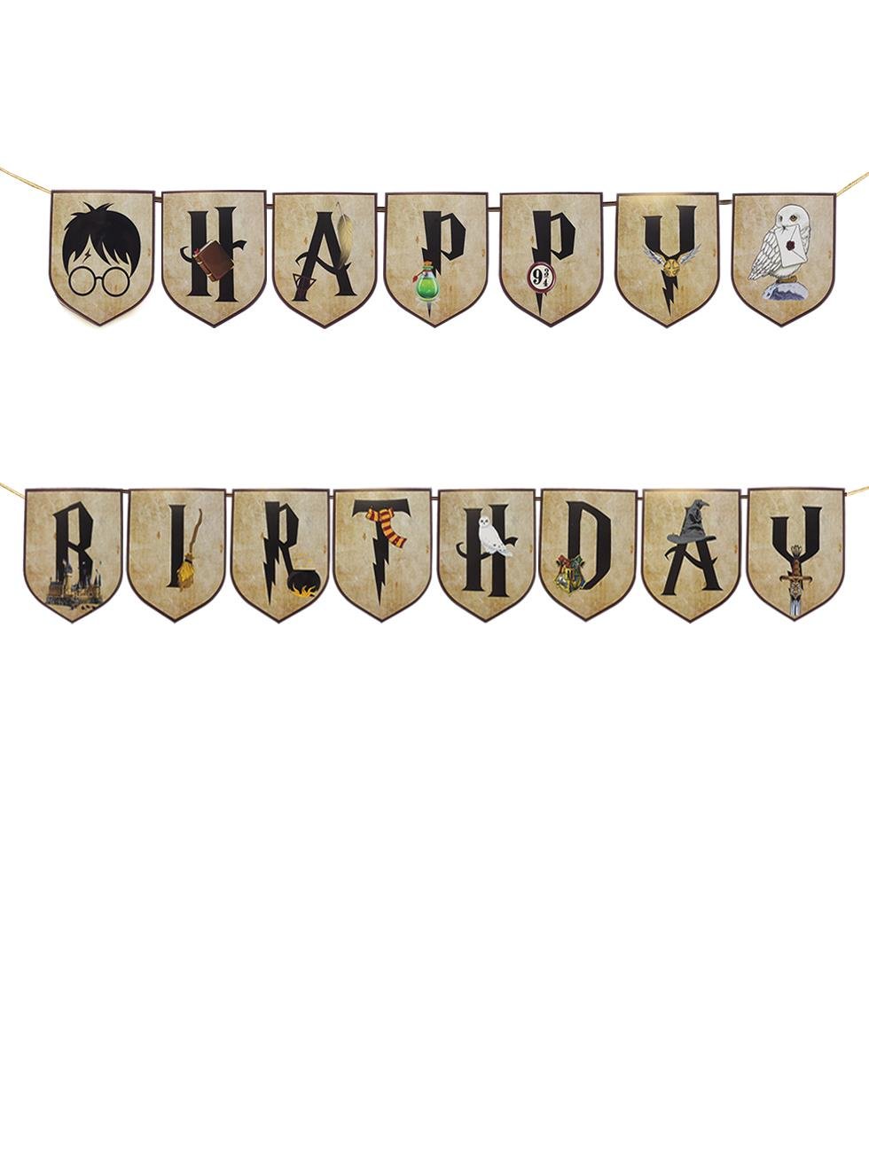 Harry Potter Temalı Happy Birthday Yazı Banner Doğum Günü Parti Süsü