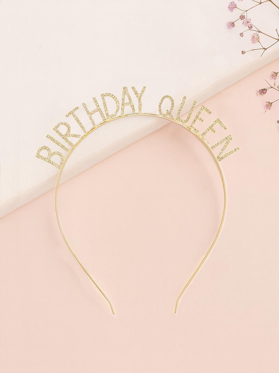 Birthday Queen Taşlı Taç Metal Doğum Günü Parti Tacı Gold