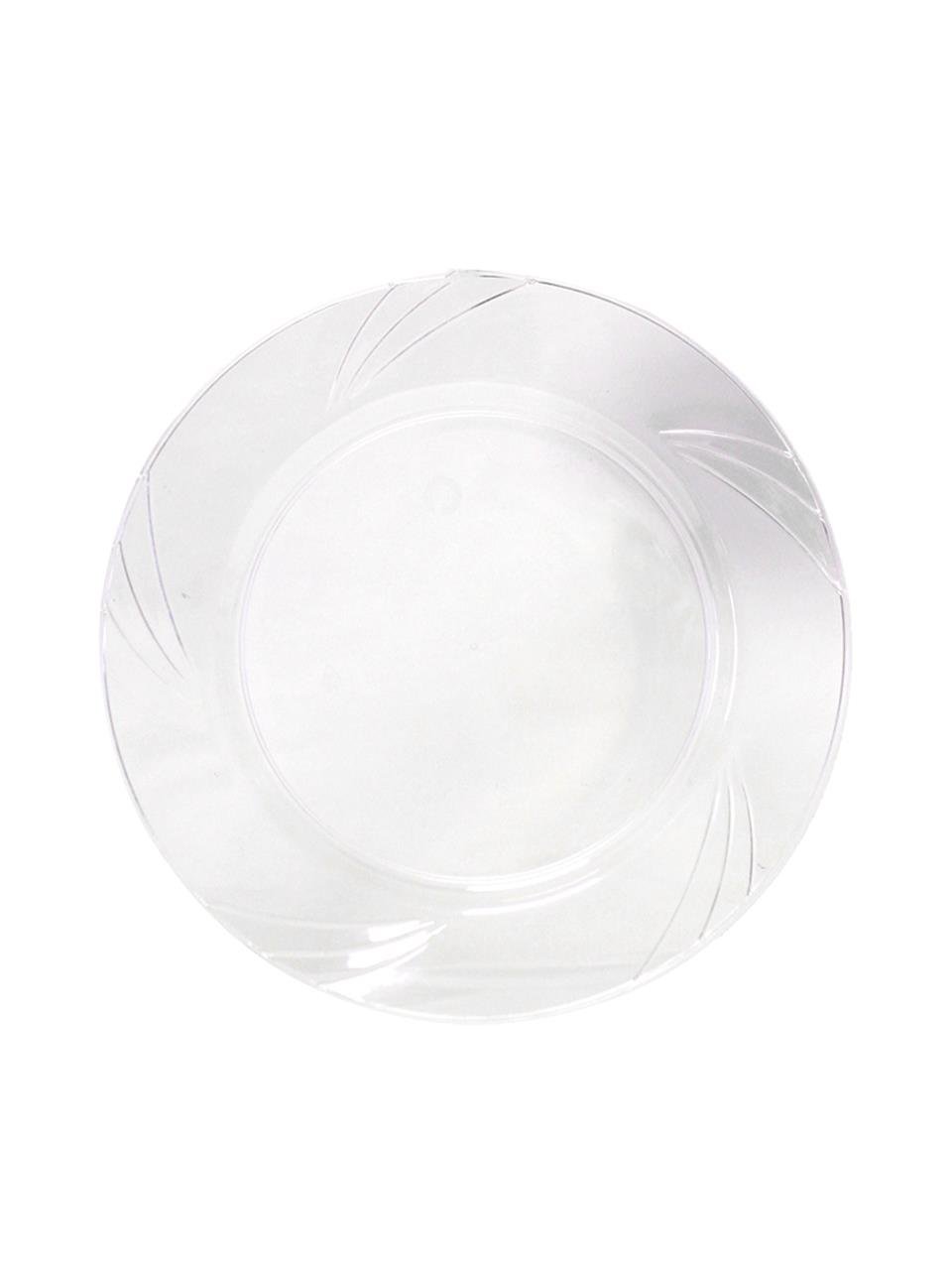 Lüks Plastik Mika Tabak Şeffaf 26 Cm 6'lı