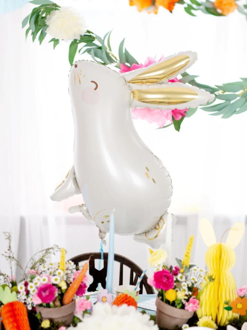 Beyaz Tavşan Folyo Balon Doğum Günü Parti Balonu 80 cm